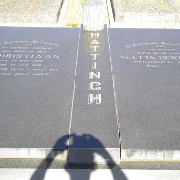 HATTINGH Christiaan 1922-1988 &amp; Aletta Gertruida LATEGAN 1935-