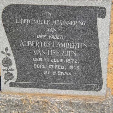 HEERDEN Albertus Lambertus, van 1872-1949