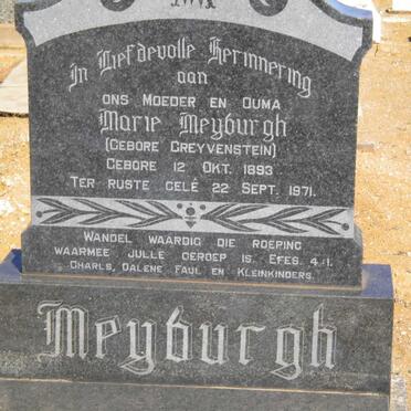 MEYBURGH Marie nee GREYVENSTEIN 1893-1971