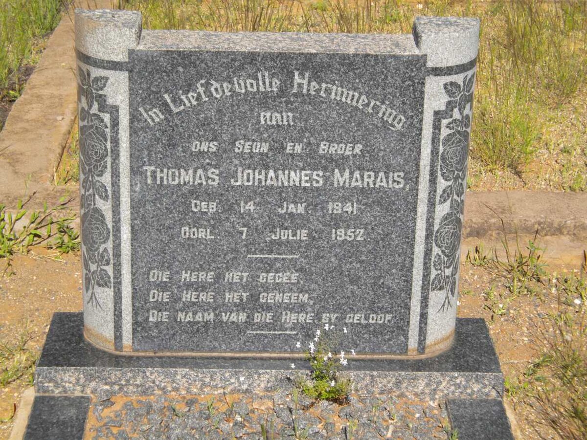 MARAIS Thomas Johannes 1941-1952