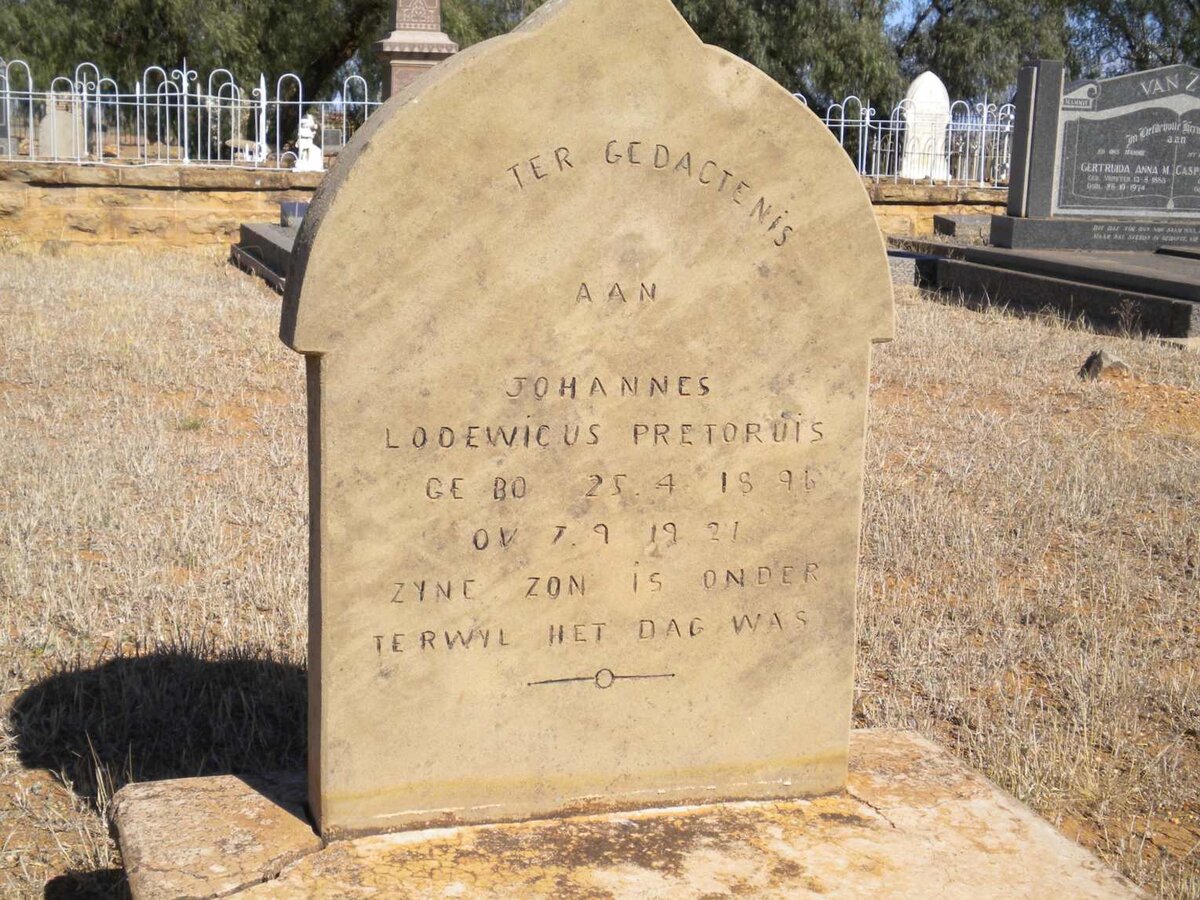 PRETORIUS Johannes Lodewicus 1896-1921