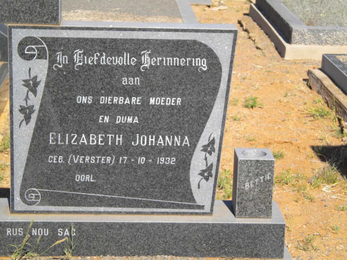 PHILLIPS Elizabeth Johanna nee VERSTER 1932-