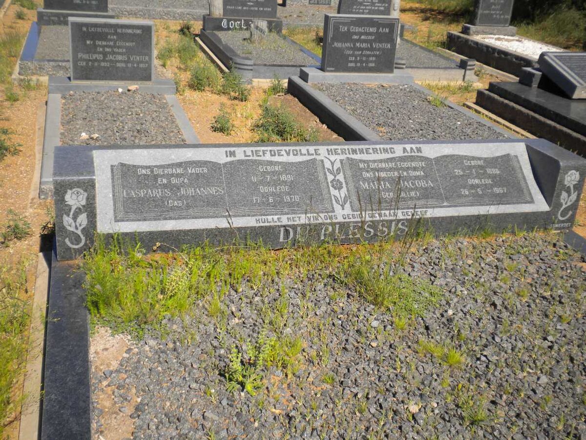 PLESSIS Casparus Johannes, du 1891-1970 &amp; Maria Jacoba CILLIE 1886-1967