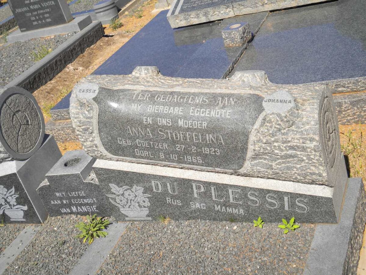 PLESSIS Anna Stoffelina, nee COETZER 1923-1965