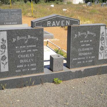 RAVEN Charles Dudley 1922-1980 &amp; Elizabeth Hendrina BESTER 1923-1988