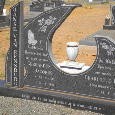 RENSBURG Gerhardus Jacobus, Janse van 1913-1991 &amp; Charlotte Louisa VAN HEERDEN 1922-1991