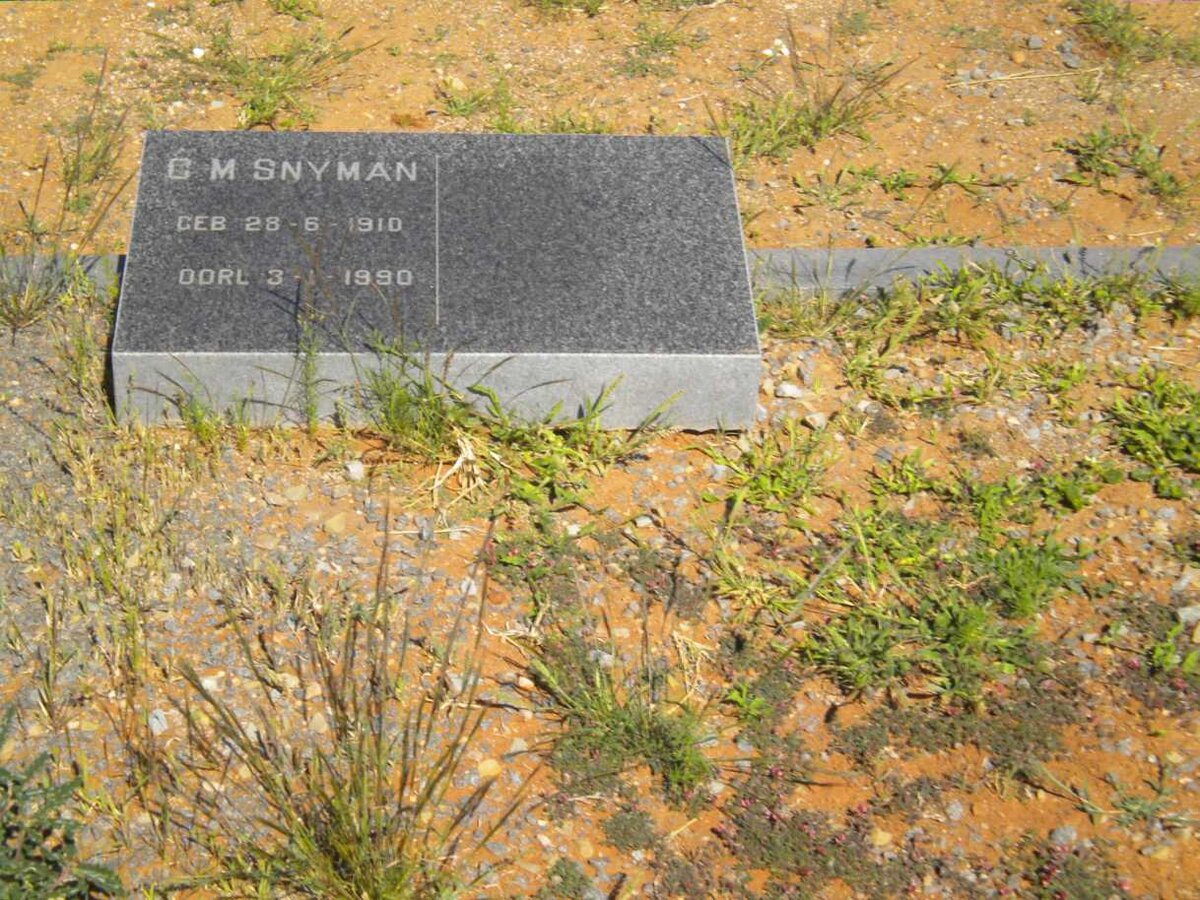 SNYMAN G.M. 1910-1990