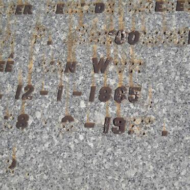 SCHOOMBIE ?ena F., nee VAN WYK 1865-19??