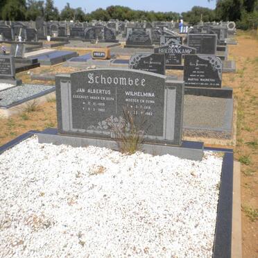 SCHOOMBEE Jan Albertus 1906-1982 &amp; Wilhelmina 1915-1982