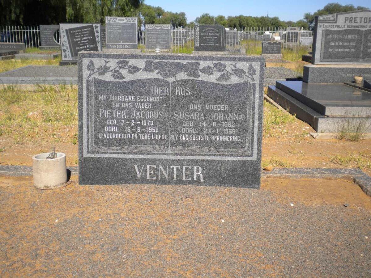 VENTER Pieter Jacobus 1873-1958 &amp; Susara Johanna 1882-1968