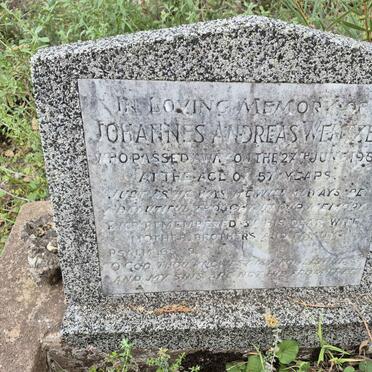 WENTZEL Johannes Andreas -1958