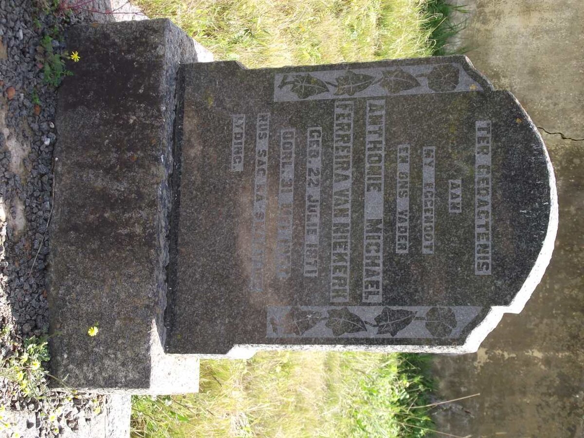 NIEKERK Anthonie Michael Ferreira, van 1871-1957