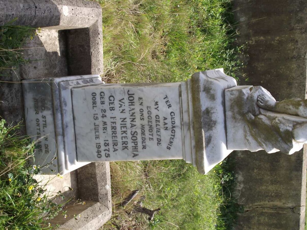 NIEKERK Johanna Sophia, van nee FERREIRA 1875-1940