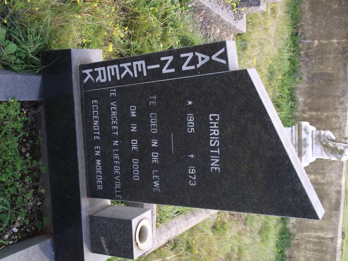 NIEKERK Christine, van 1905-1973