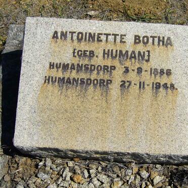BOTHA Antoinette nee HUMAN 1886-1948