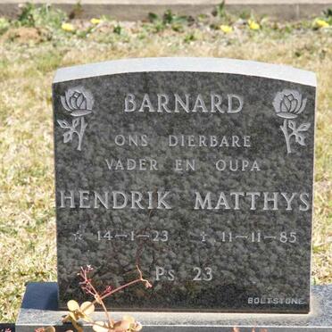 BARNARD Hendrik Matthys 1923-1985