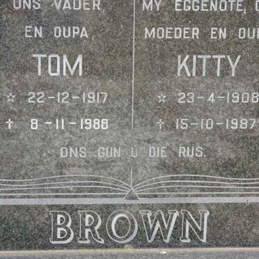 BROWN Tom 1917-1988 &amp; Kitty 1908-1987