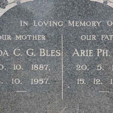 BLES Arie Ph. 1888-1956 &amp; Alida C.G. 1887-1957