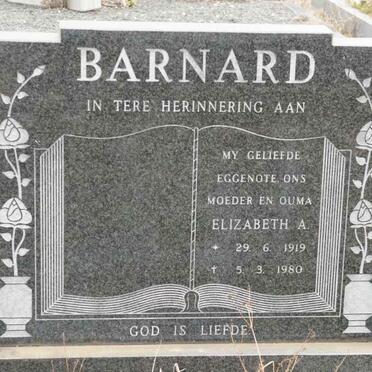 BARNARD Elizabeth A. 1919-1980