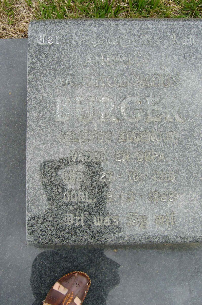 BURGER Andries Bartholomeus 1918-1989
