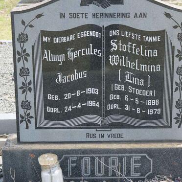 FOURIE Alwyn Hercules Jacobus 1903-1964 &amp; Stoffelina Wilhelmina STROEDER 1898-1979
