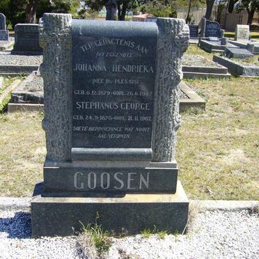 GOOSEN Stephanus George 1876-1962 &amp; Johanna Hendrieka DU PLESSIS 1879-1947