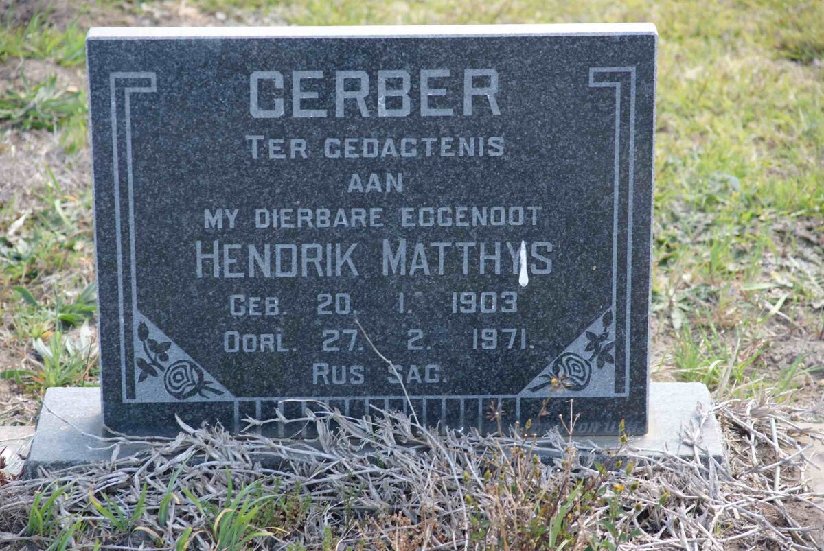 GERBER Hendrik Matthys 1903-1971