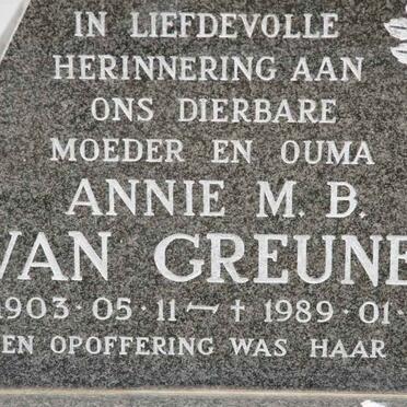 GREUNEN Annie M.B, van 1903-1989