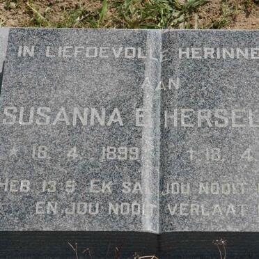 HERSELMAN Susanna E. 1899-1983