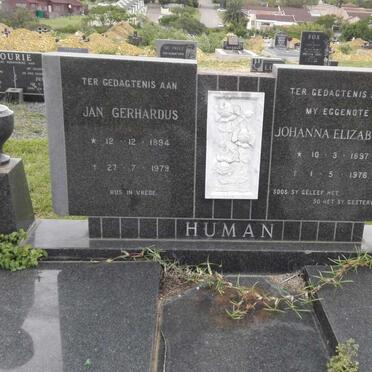 HUMAN Jan Gerhardus 1894-1979 &amp; Johanna Elizabeth 1897-1976