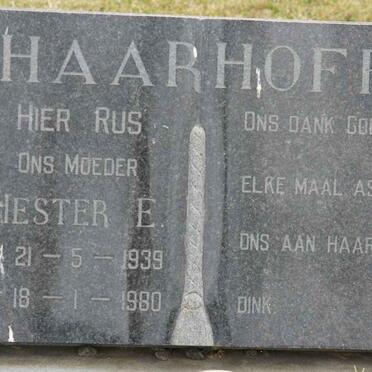 HAARHOFF Hester E. 1939-1980