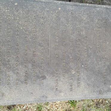 HUMAN Matthys Gerhardus -1875 &amp; Catharina Elisabet 1803-1874