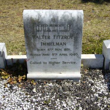 IMMELMAN Walter Fitzroy 1881-1946