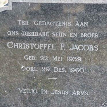 JACOBS Christoffel F. 1939-1960