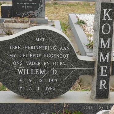 KOMMER Willem D. 1913-1982