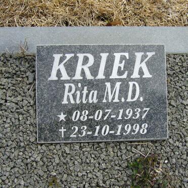 KRIEK M.D. 1937-1998
