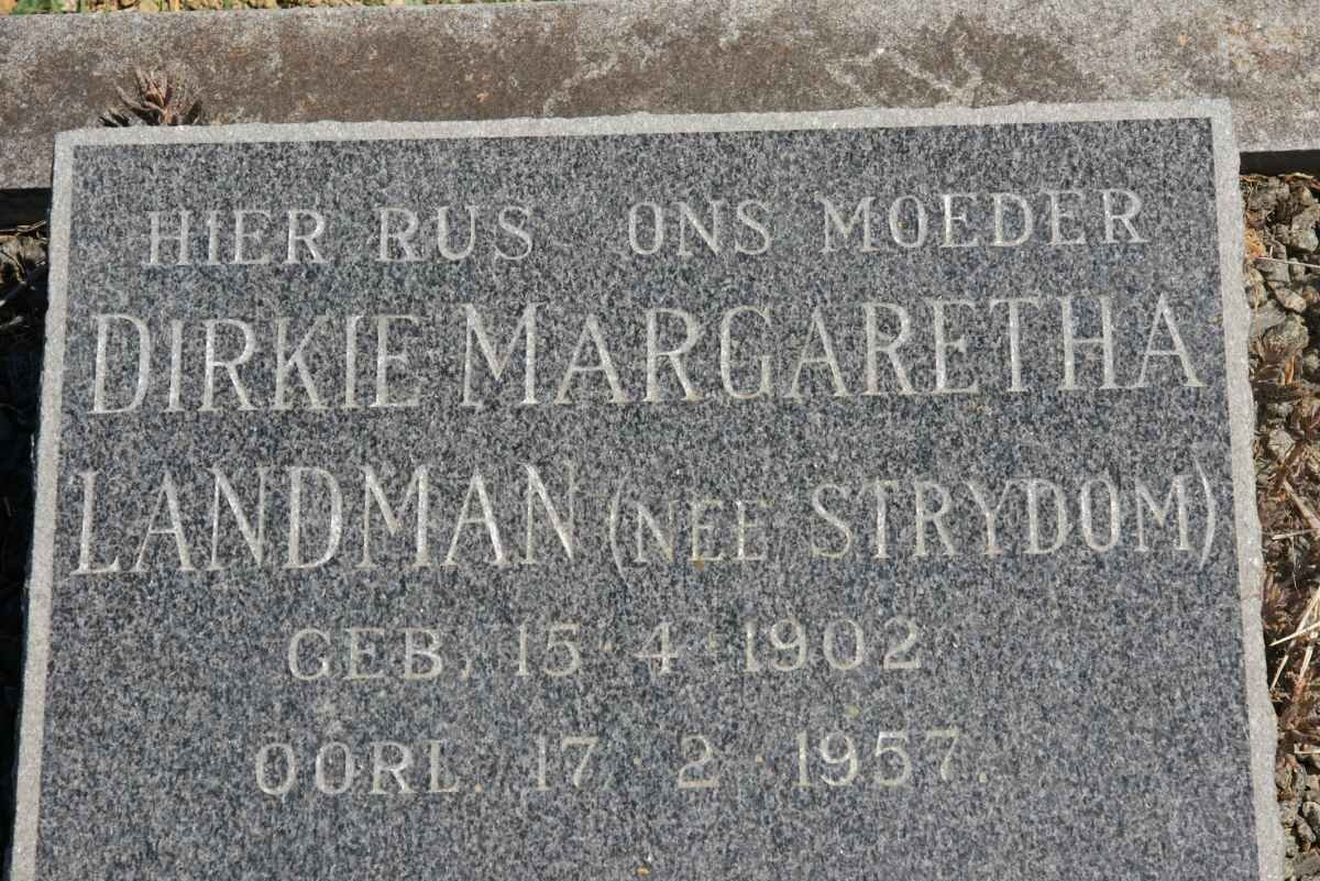 LANDMAN Dirkie Margaretha nee STRYDOM 1902-1957