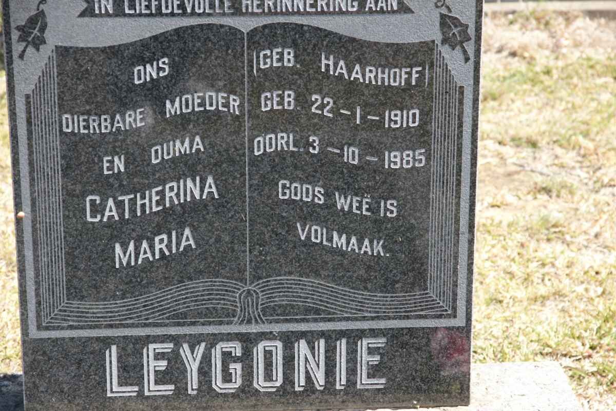 LEYGONIE Catharina Maria nee HAARHOFF 1910-1985