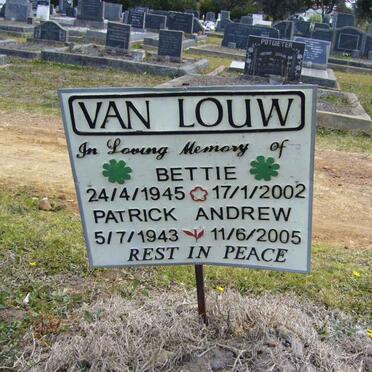 LOUW Patrick Andrew, van 1943-2005 &amp; Bettie 1945-2002