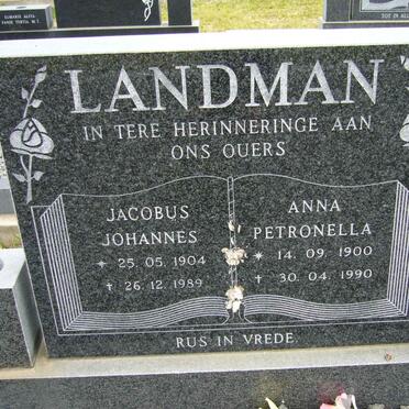 LANDMAN Jacobus Johannes 1904-1989 &amp; Anna Petronella 1900-1990
