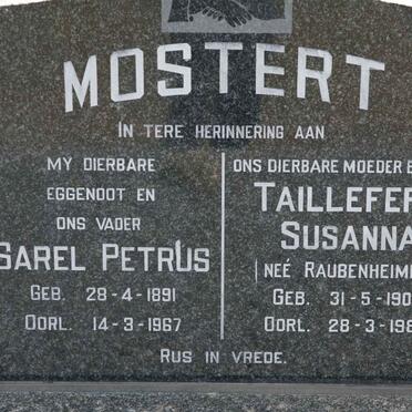 MOSTERT Sarel Petrus 1891-1967 &amp; Taillefero Susanna RAUBENHEIMER 1902-1982