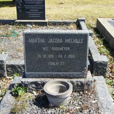 MELVILLE Martha Jacoba nee RADEMEYER 1891-1960