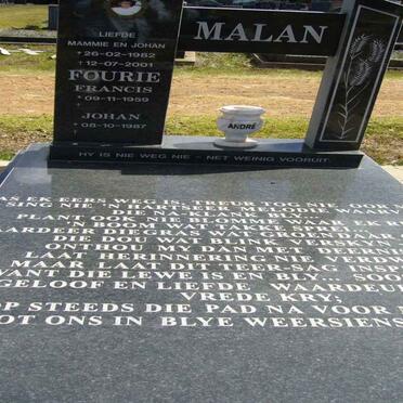 MALAN André 1982-2001 ::  FOURIE Francis 1959- :: MALAN Johan 1987-