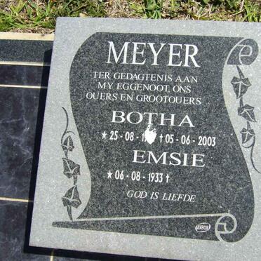MEYER Botha 19?7-2003 &amp; Emsie 1933-