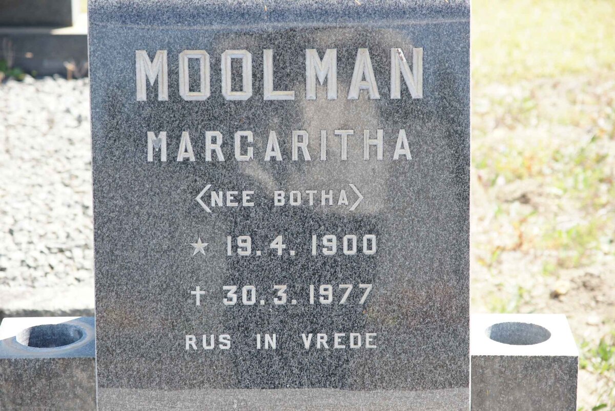 MOOLMAN Margaretha nee BOTHA 1900-1977