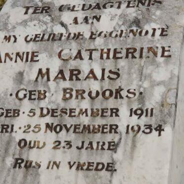 MARAIS Annie Catherine nee BROOKS 1911-1934