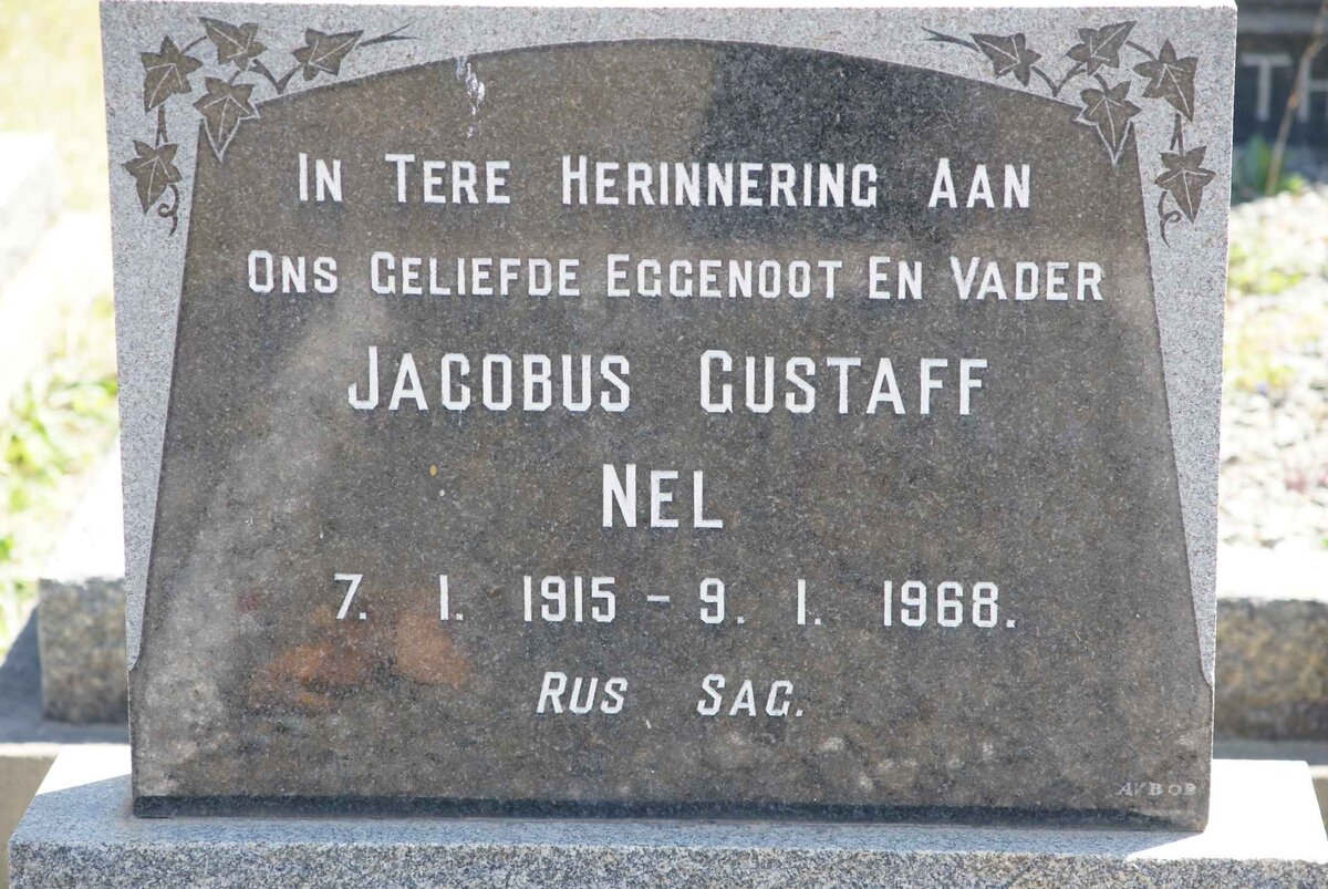 NEL Jacobus Gustaff 1915-1968