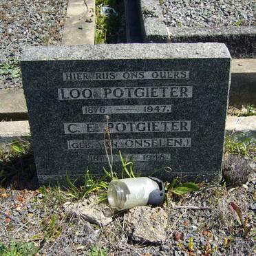 POTGIETER Lood 1876-1947 &amp; C.E. VAN ONSELEN 1877-1946