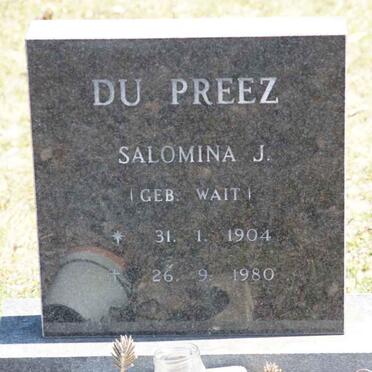 PREEZ Salomina J., du nee WAIT 1904-1980