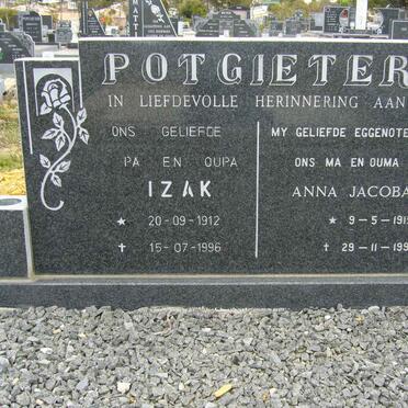 POTGIETER Izak 1912-1996 &amp; Anna Jacoba 1915-1991